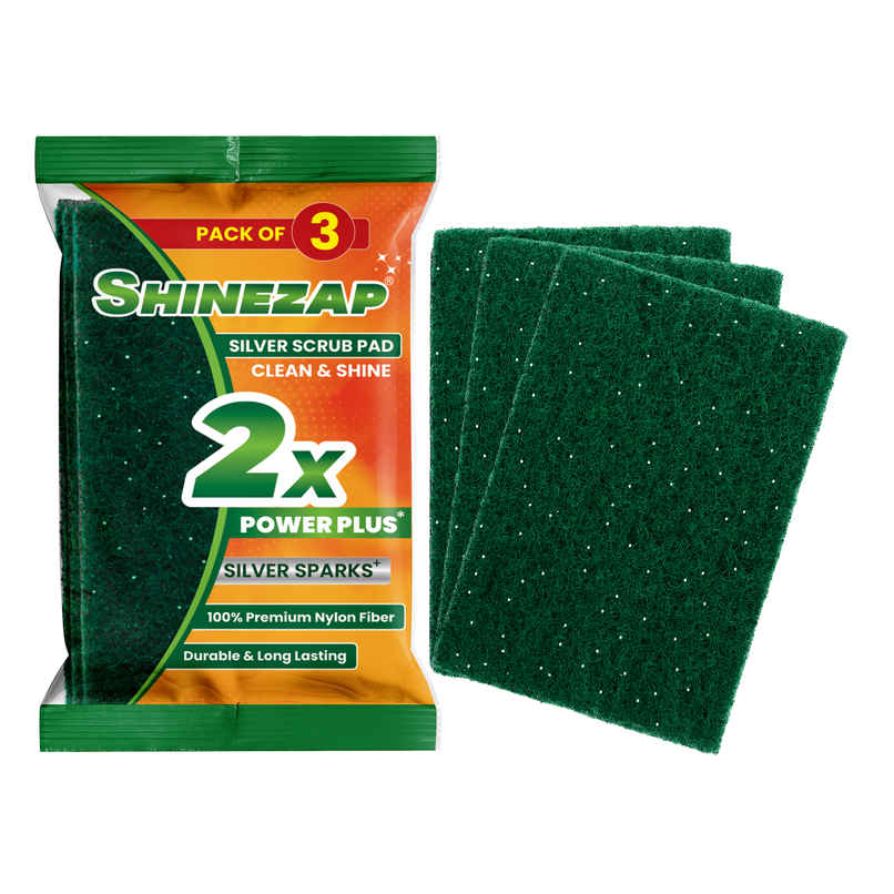 Shinezap silver Scrub pad Pack of 3