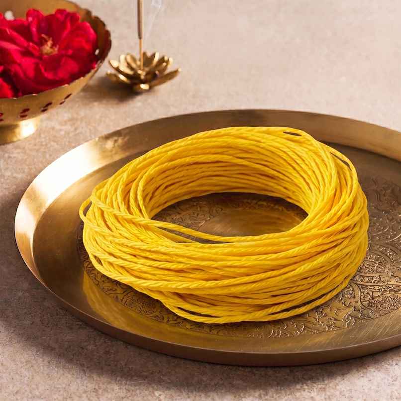 Yellow Pure Cotton Thread (Manjal Charadu / Mauli) | Pooja & Kalash Thread | Traditional & Auspicious | Svasti Yellow Pure Cotton Thread (Manjal Charadu / Mauli) | Pooja & Kalash Thread | Traditional & Auspicious | Svasti