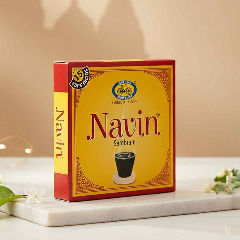 Pure Navin Sambrani Dhoop Cups For Pooja | 15 Cups | Cycle