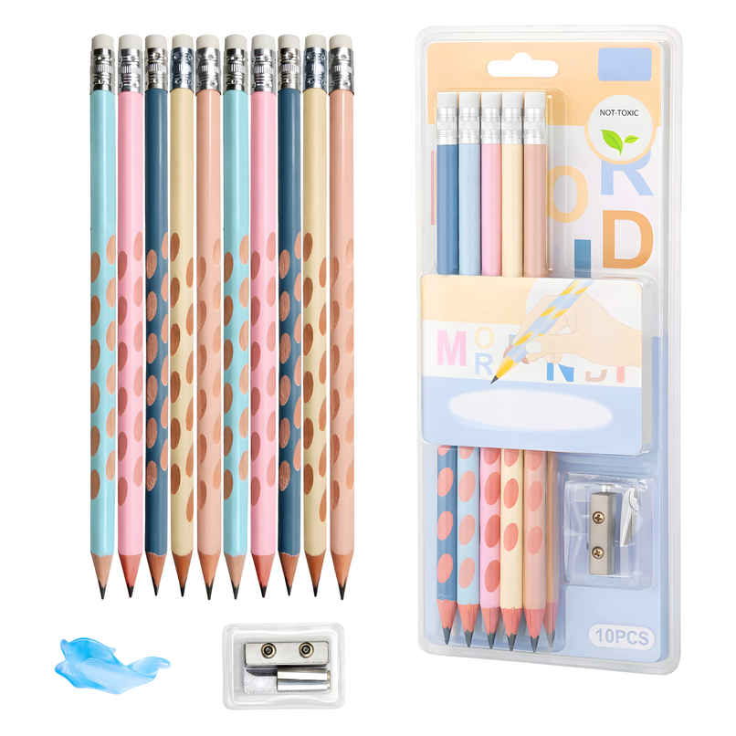 Toyshine HB Pencil Groove Grip with Eraser Sharpener Pencil Cap Toyshine HB Pencil Groove Grip with Eraser Sharpener Pencil Cap