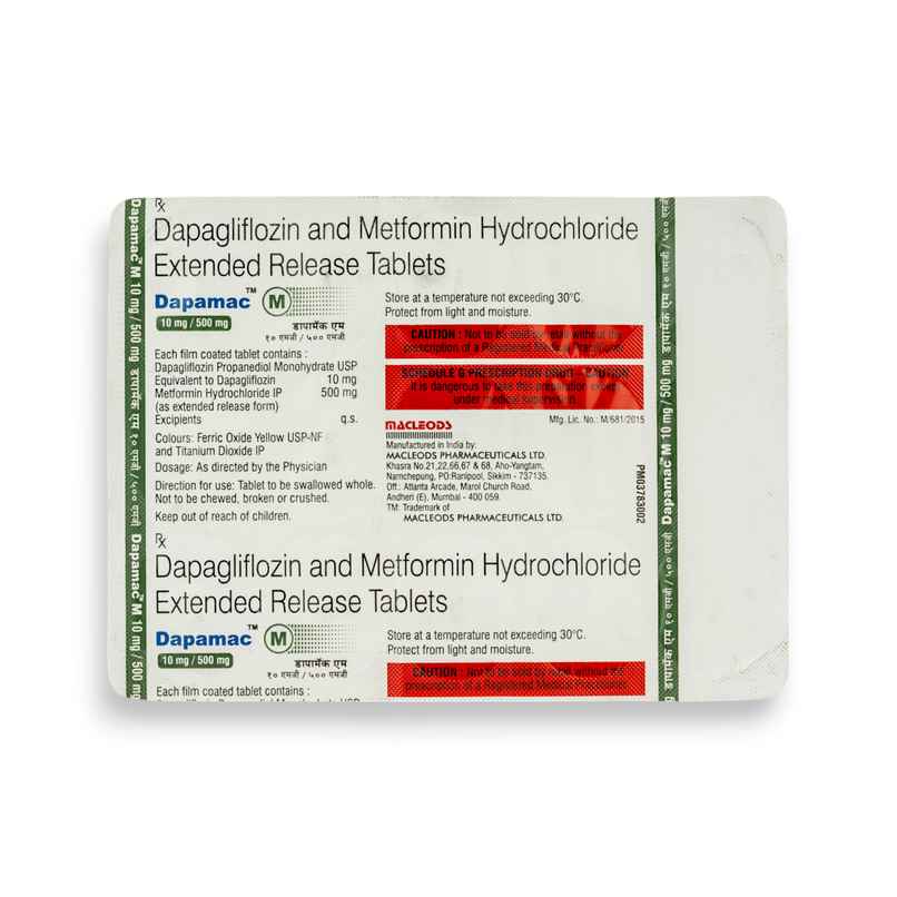 Dapamac M 10mg/500mg Tablet ER