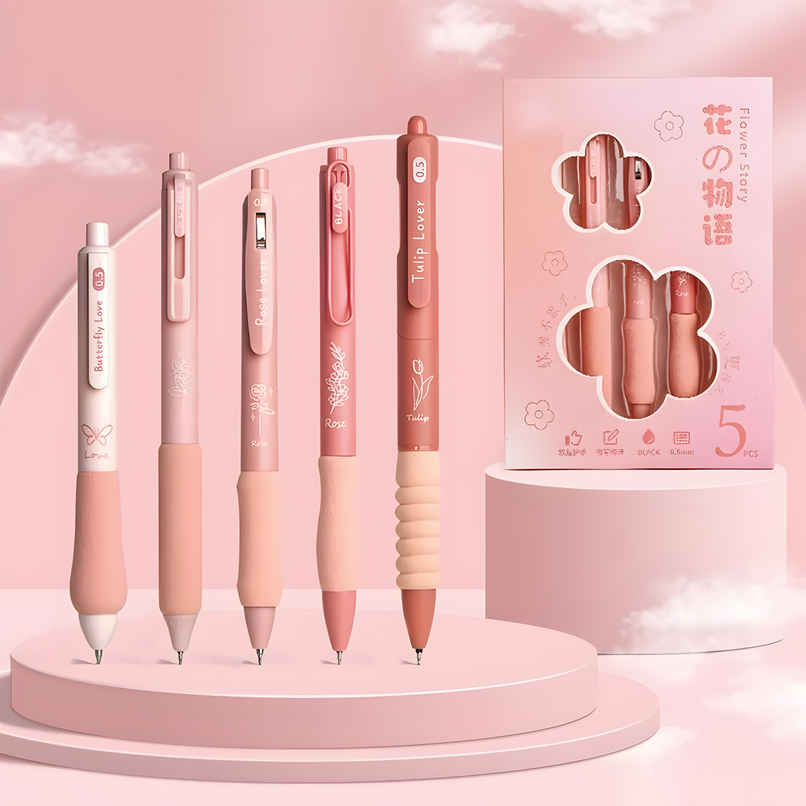 Toyshine 0.5mm Gel Pen | Soft Grip Smooth Writing Pens | Pink