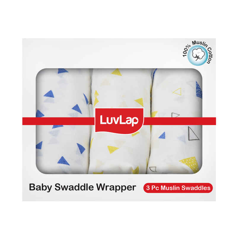 Luvlap Muslin Swaddle Triangles White