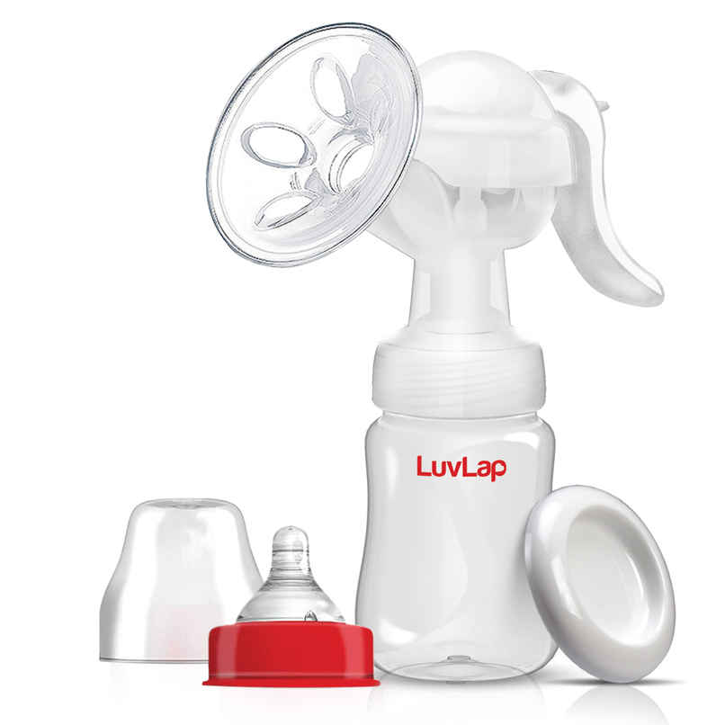 Luvlap Manual Breast Pump, 3 Level Suction Adjustment, Easy Massage Cushion, Painless, BPA Free