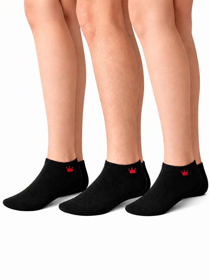 Royal Mart Unisex Cotton Blend No-Show Ankle Socks | Black - Free Size Royal Mart Unisex Cotton Blend No-Show Ankle Socks | Black - Free Size