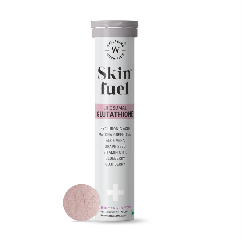 Wellbeing Nutrition Skin Fuel | Glutathione Tablets | Skin Glow for Men & Women-15 Effervescent Tab