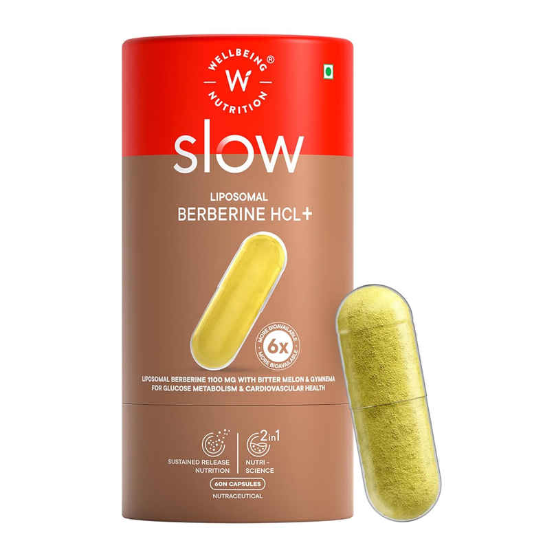 Wellbeing Nutrition Slow Liposomal Berberine HCL | 1100 mg | High Strength Wellbeing Nutrition Slow Liposomal Berberine HCL | 1100 mg | High Strength