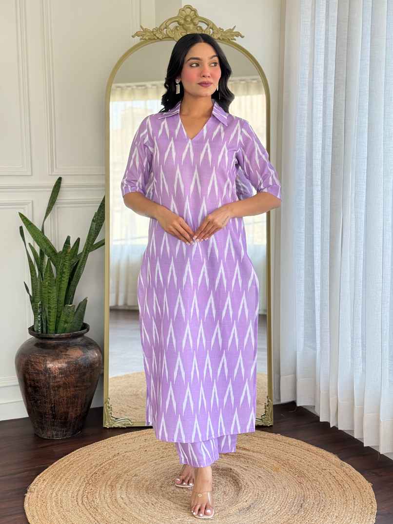GoSriKi Women's Rayon Blend Straight Printed Kurta with Pant | DEMETER | Onion - S GoSriKi Women's Rayon Blend Straight Printed Kurta with Pant | DEMETER | Onion - S