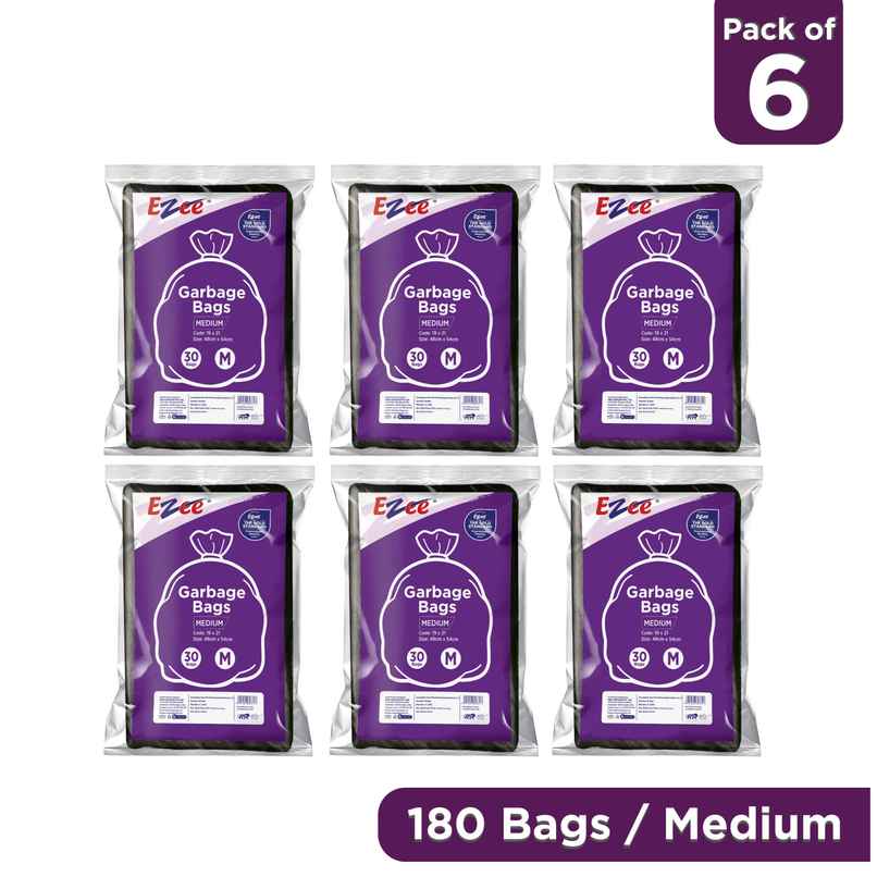 Ezee Flat Garbage Bags Medium Black | 19 x 21 Inch Ezee Flat Garbage Bags Medium Black | 19 x 21 Inch