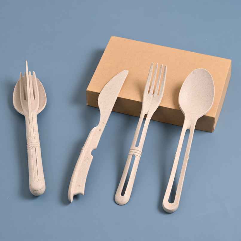 Eha Earth Friendly Cutlery Set For Dining Table | Travel Cutlery Set Of 2 | Sand Castle