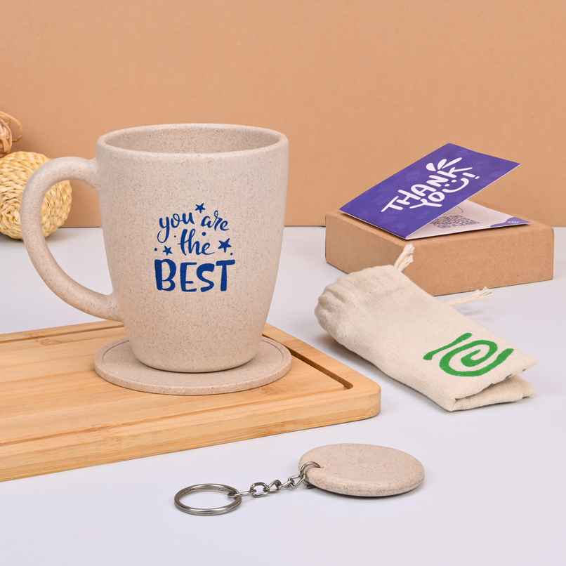 Eha Earth-Friendly Anniversary Gift | 300 ml Coffee Mug | Rice Husk | Sand Castle