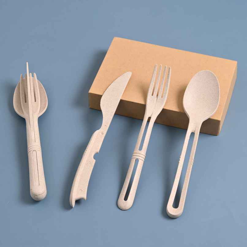 Eha Earth Friendly Cutlery Set For Dining Table | Travel Cutlery Set Of 2 | Sand Castle Eha Earth Friendly Cutlery Set For Dining Table | Travel Cutlery Set Of 2 | Sand Castle