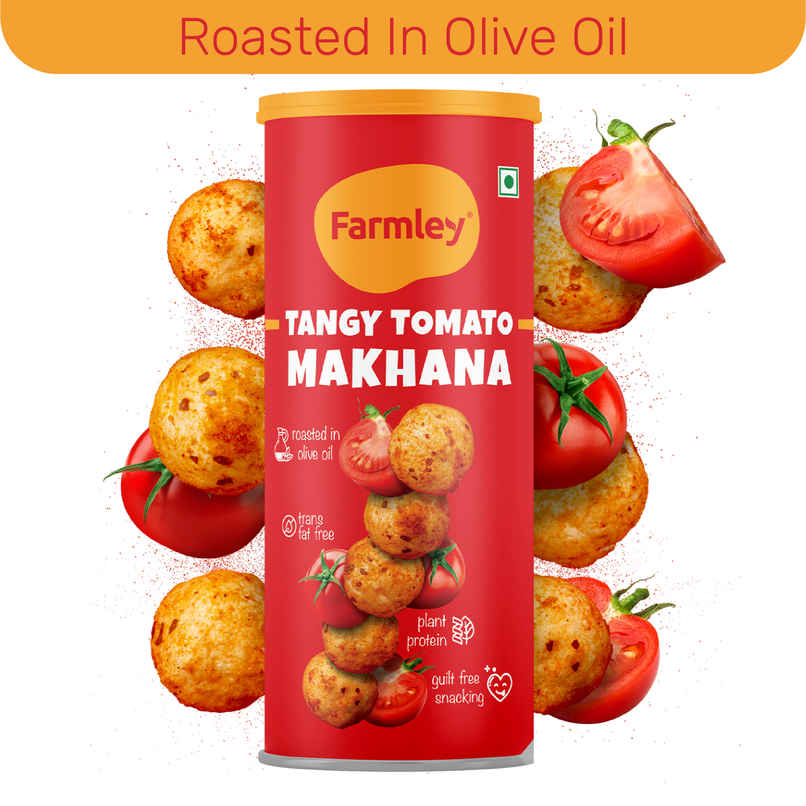 Farmley Tangy Tomato Makhana Roasted In Olive Oil Healthy Snacks