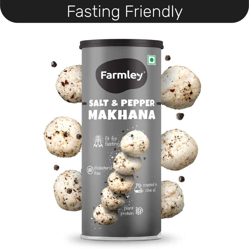Farmley Black Pepper Roasted Makhana | Fit For Fasting