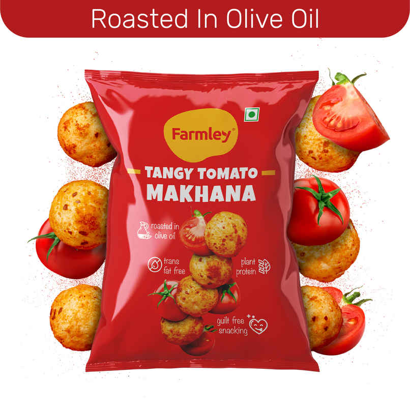 Farmley Tangy Tomato Makhana Roasted In Olive Oil Healthy Snacks