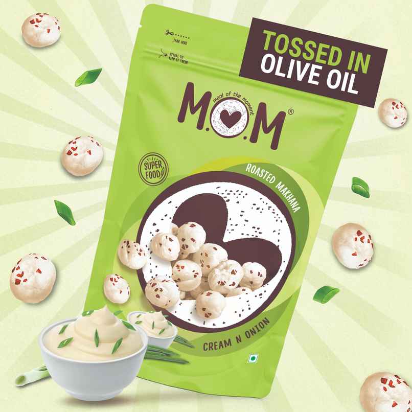 MOM - Cream N Onion Roasted Makhana| Source of Protein | No Palm Oil