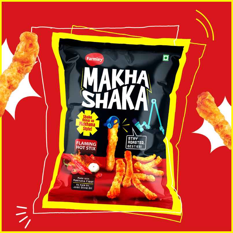 Farmley Makha Shaka- Flaming Hot Stix | Made With Makhana  Healthy Munchies