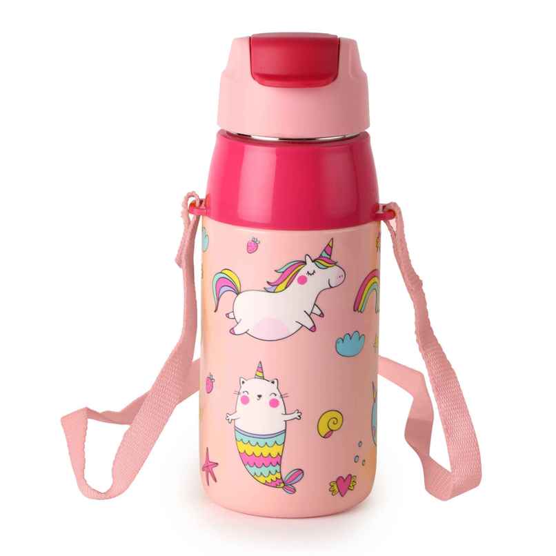 Cello Plastic Kidzbee Era Pink Parade Water Bottle PU Insulation Kids Bottle | Pink | 450 ml Cello Plastic Kidzbee Era Pink Parade Water Bottle PU Insulation Kids Bottle | Pink | 450 ml