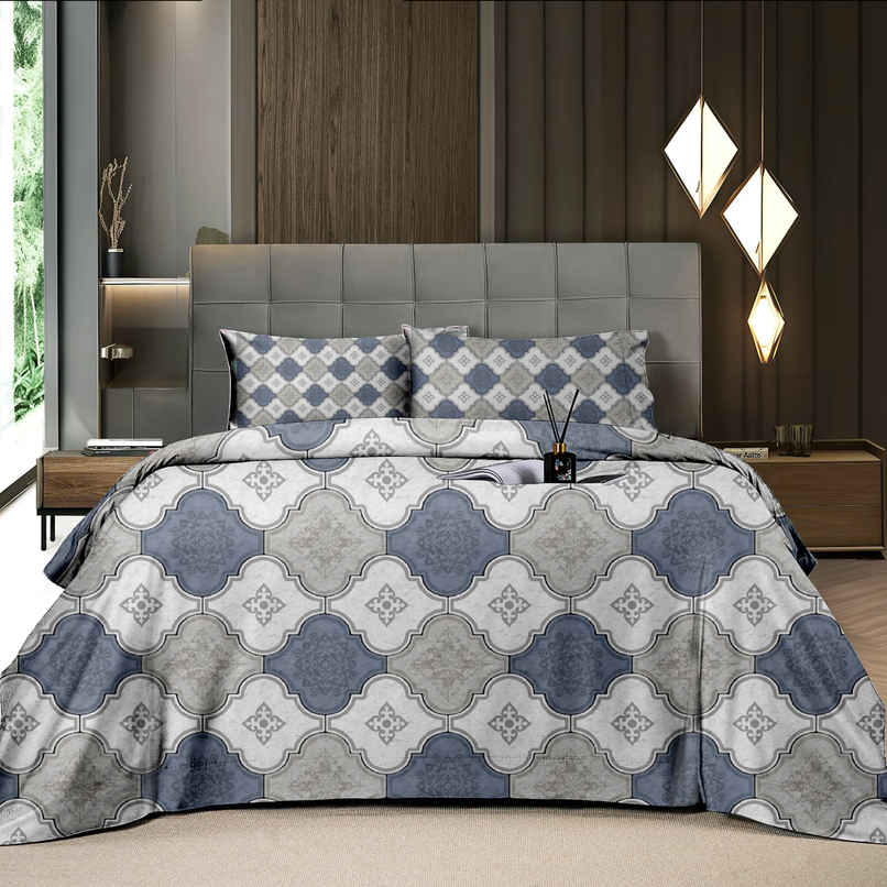 Status Crown Superfine Microfiber Queen Bedsheet | Urban Mosaic | 220 x 250 cm Status Crown Superfine Microfiber Queen Bedsheet | Urban Mosaic | 220 x 250 cm