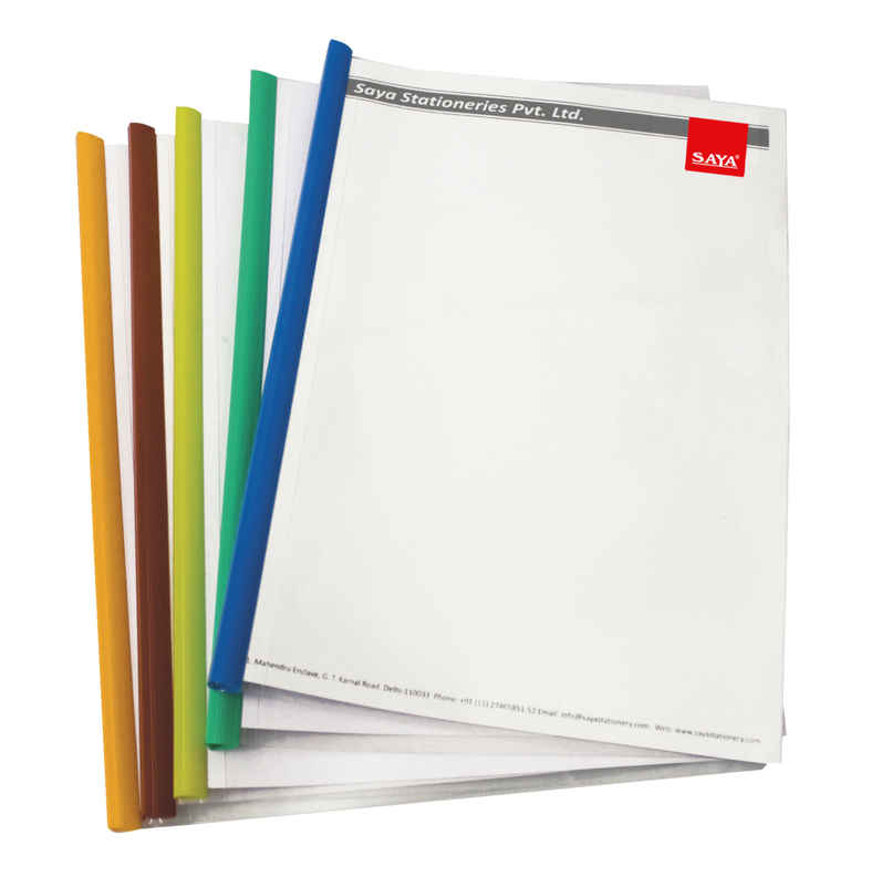 Saya A4 Strip File Folder | Transparent Sliding Bar Report Cover | Pack of 10