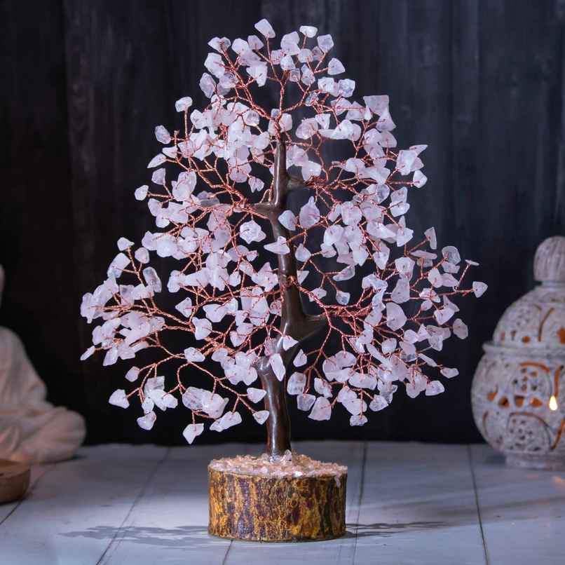 HINDCRAFT Rose Quartz Feng Shui Tree Heart Centered Healing Crystal Tree for Home and Soulful Spaces HINDCRAFT Rose Quartz Feng Shui Tree Heart Centered Healing Crystal Tree for Home and Soulful Spaces