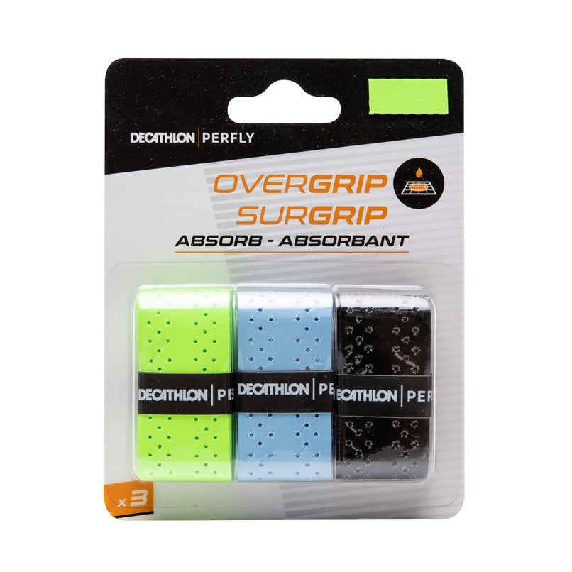 Decathlon Perfly Badminton Quickdry Overgrip | Black/Blue/Green