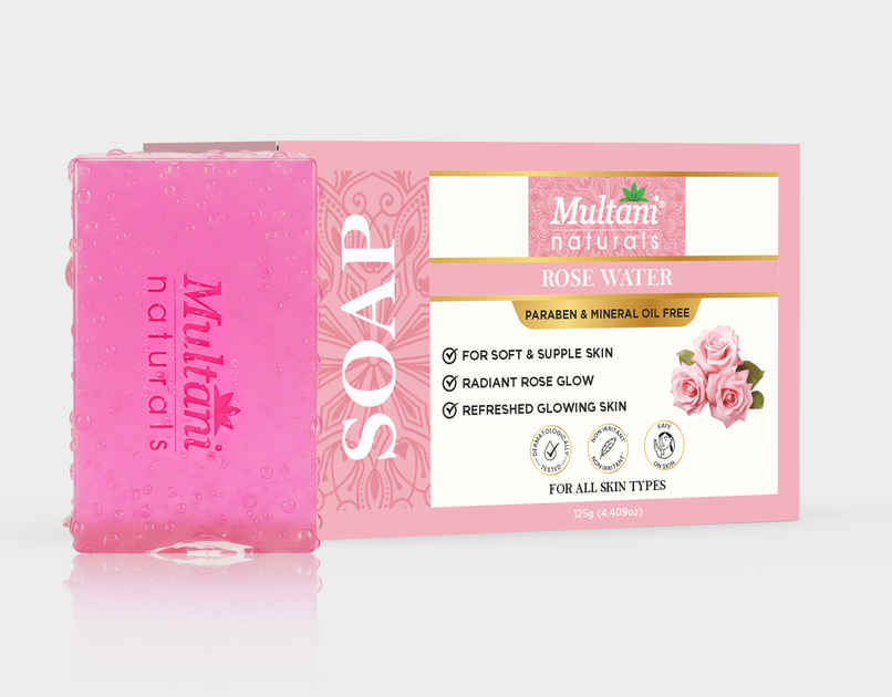 Multani Natural Rosewater Handmade Soap | Hydrate and Refresh Skin Multani Natural Rosewater Handmade Soap | Hydrate and Refresh Skin