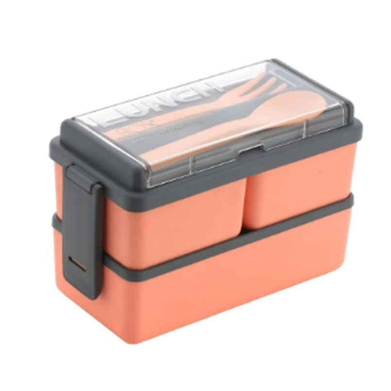 YELLOCUT Triple Compartment Plastic Lunch Box | Orange