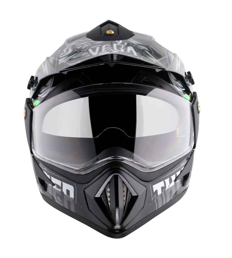 Vega Off Road D/V Thunder Lightweight Full Helmet- Black Grey - M