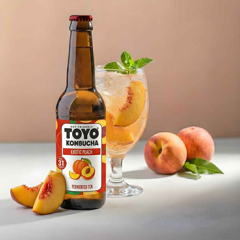 Toyo Kombucha Low Sugar Exotic Peach | Non-Alcoholic Kombucha