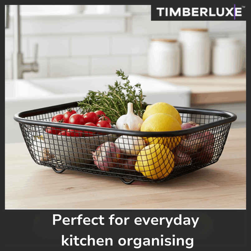 Timberluxe Square Basket | Black - M