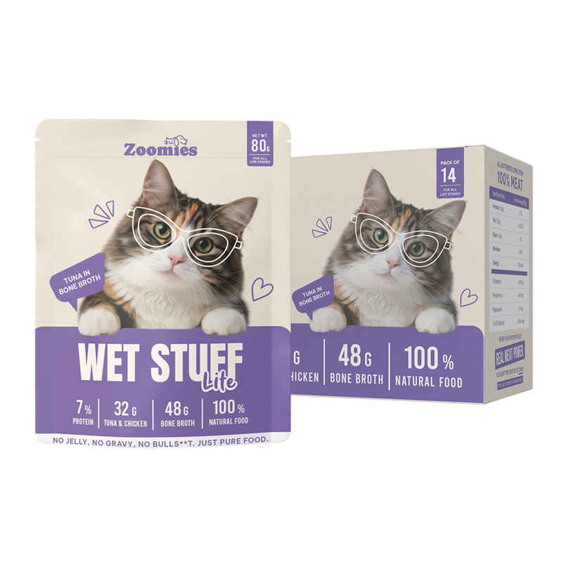 Zoomies Wet Stuff Lite Tuna in Bone Broth Cat Wet Food Zoomies Wet Stuff Lite Tuna in Bone Broth Cat Wet Food