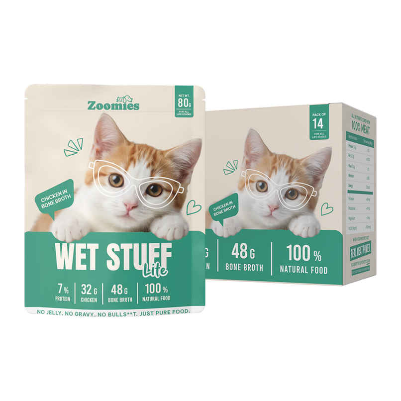 Zoomies Wet Stuff Lite - Chicken Breast in Bone Broth Cat Wet Food Zoomies Wet Stuff Lite - Chicken Breast in Bone Broth Cat Wet Food