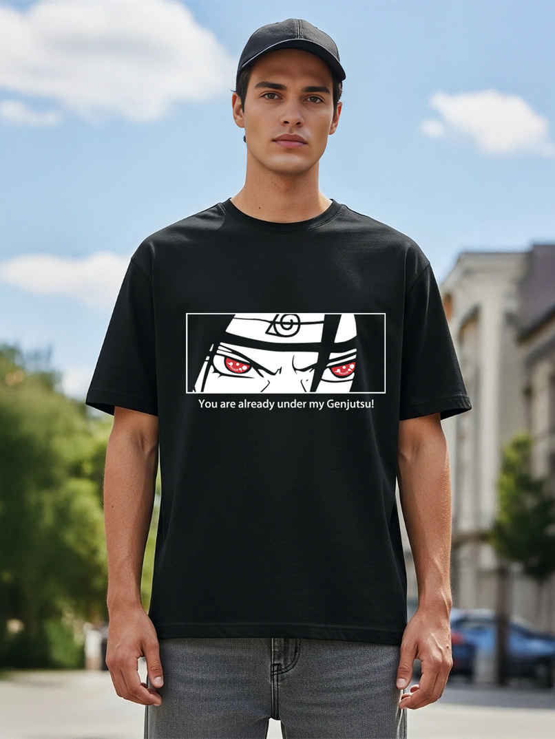 BENNY BROOKS Men's Round Neck half sleeve Oversized T-shirt |AA(ARN)BLACK129 | Black - XL BENNY BROOKS Men's Round Neck half sleeve Oversized T-shirt |AA(ARN)BLACK129 | Black - XL