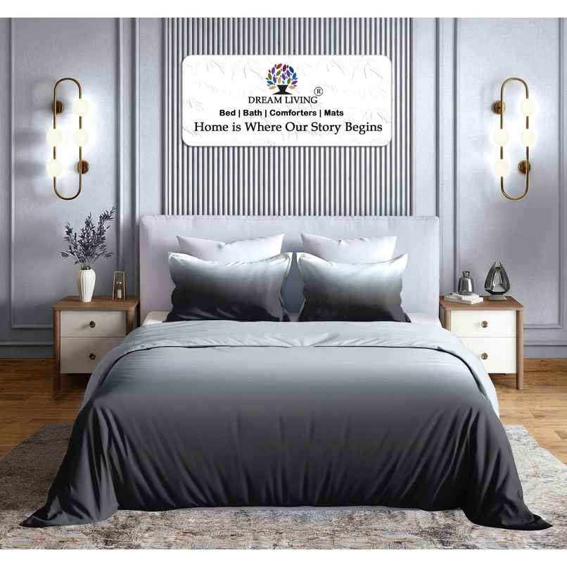 Dream Living Ombrey Double Bedsheet Set | Grey - 220 x 250 cm