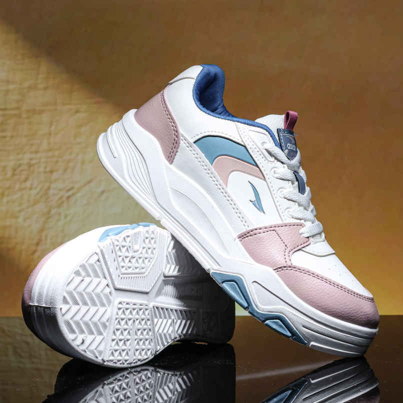 Asian Women's Lace up Sneakers | PETAL-01 | White | UK 6 Asian Women's Lace up Sneakers | PETAL-01 | White | UK 6
