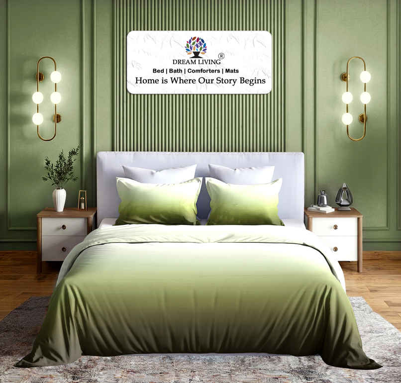 Dream Living Ombrey Double Bedsheet Set | Olive - 220 x 250 cm Dream Living Ombrey Double Bedsheet Set | Olive - 220 x 250 cm