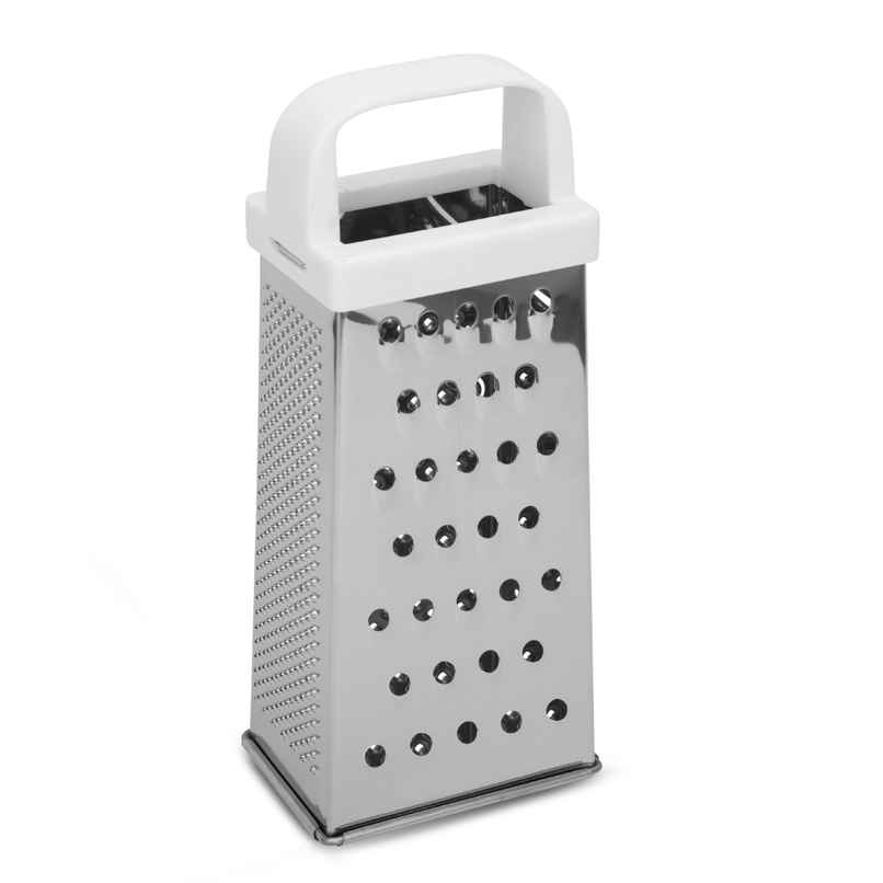 Fackelmann 4-Sided Stainless Steel Kitchen Grater Ideal for Slicing | Shredding and Zesting