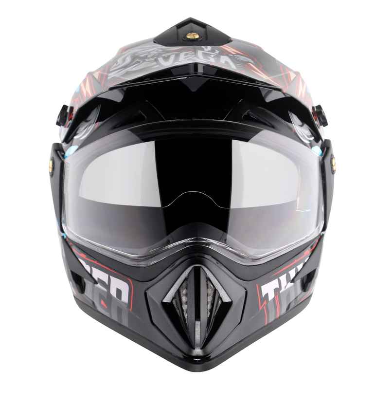 Vega Off Road D/V Thunder Lightweight Full Helmet- Black Red - L Vega Off Road D/V Thunder Lightweight Full Helmet- Black Red - L