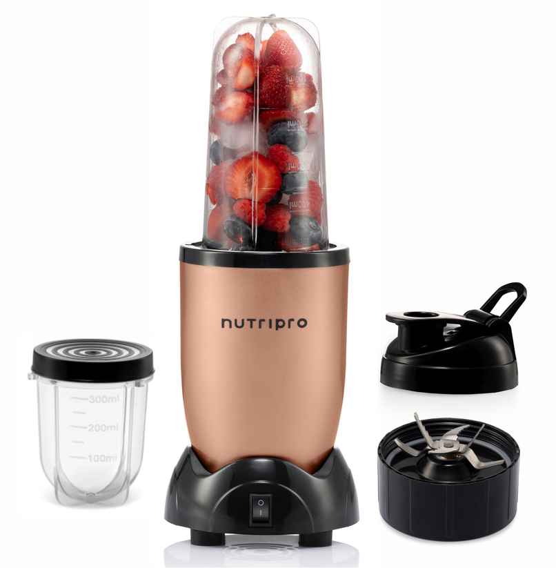 NUTRIPRO Nutri Blender Juicer Mixer Grinder 500W- 2 Jars & 1 Blade | Gold