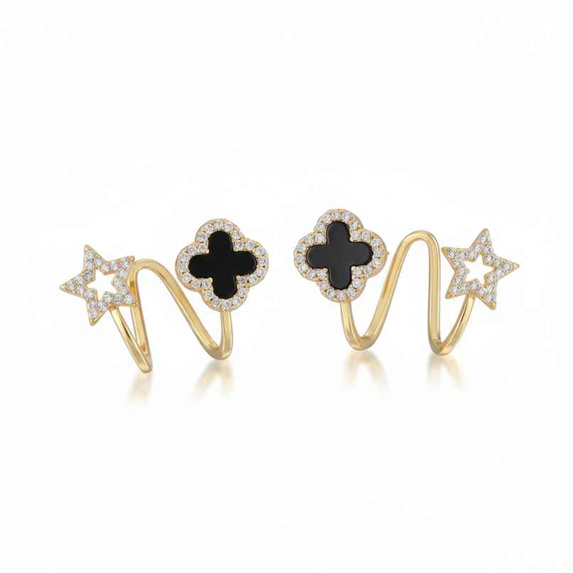 Beautynx Starry Clover Drop Earrings | Gold | BNX-EAR-0002 Beautynx Starry Clover Drop Earrings | Gold | BNX-EAR-0002