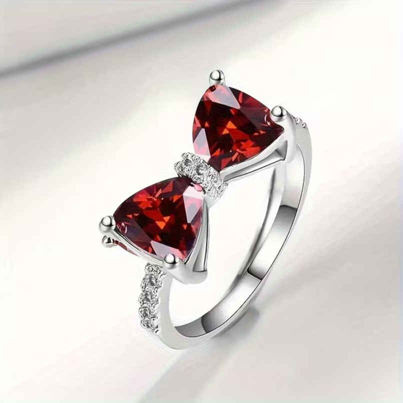 Beautynx Red Ruby Twin Spark Ring | Red | BNX-RNG-0034