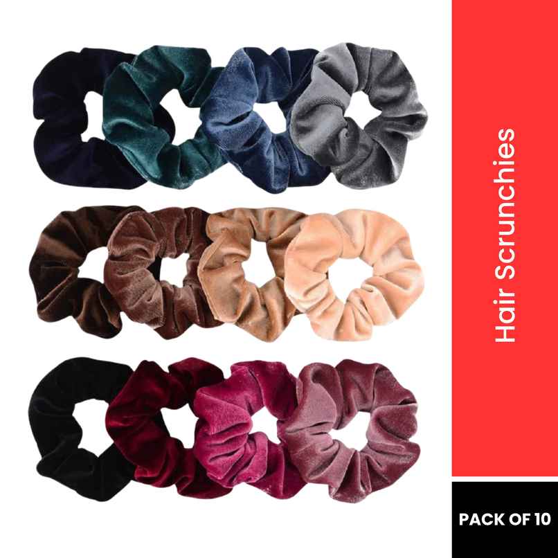 Bronson Professional Hair Scrunchies, Hair Bands Satin, Velvet, Chiffon, Cotton | Multicolour