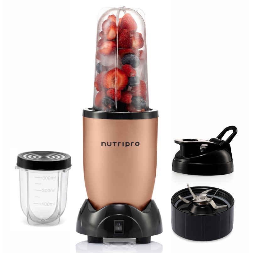 NUTRIPRO Nutri Blender Juicer Mixer Grinder 500W- 2 Jars & 1 Blade | Gold