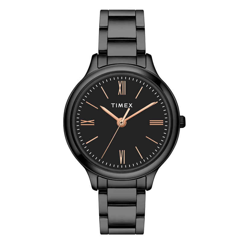 TIMEX Women's Black Round Dial Analog Watch | TWTL121SMU05 TIMEX Women's Black Round Dial Analog Watch | TWTL121SMU05