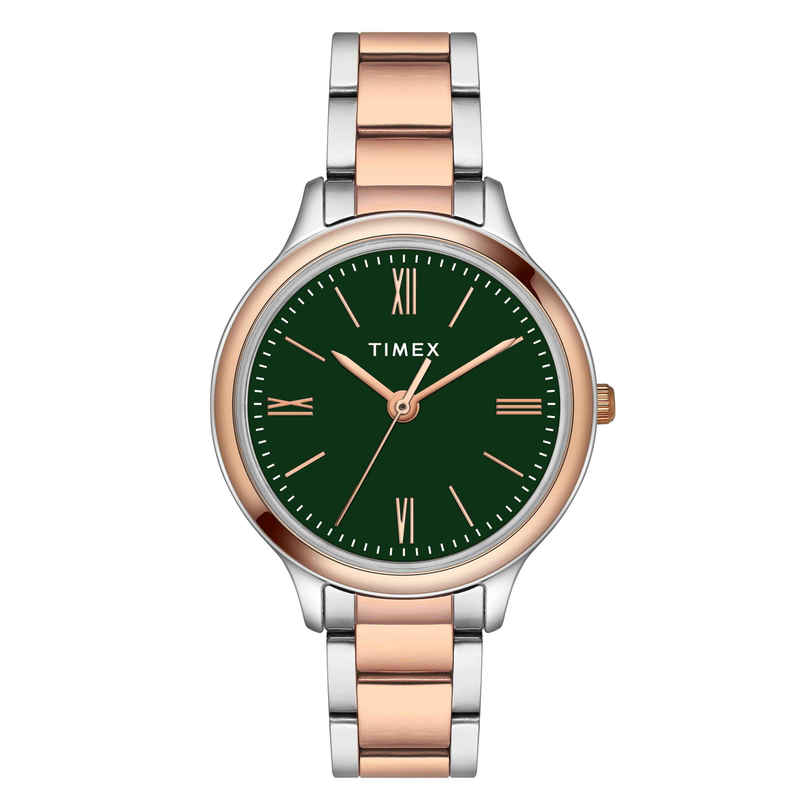 TIMEX Women's Green Round Dial Analog Watch | TWTL121SMU04 TIMEX Women's Green Round Dial Analog Watch | TWTL121SMU04