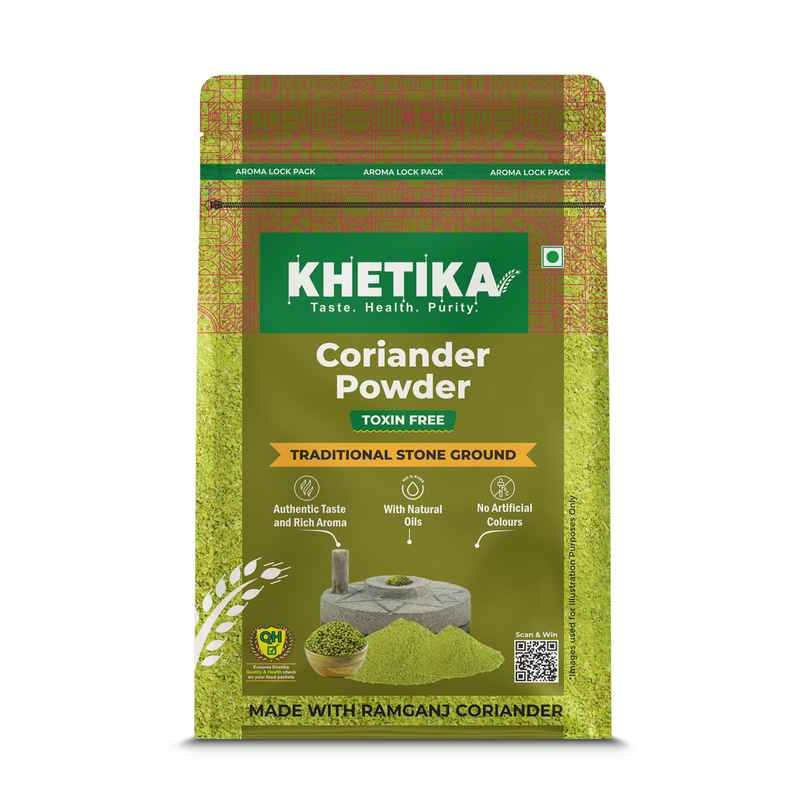 Khetika Coriander Powder | Stone Ground | Natural Oils | Toxin Free | No Added Preservatives
