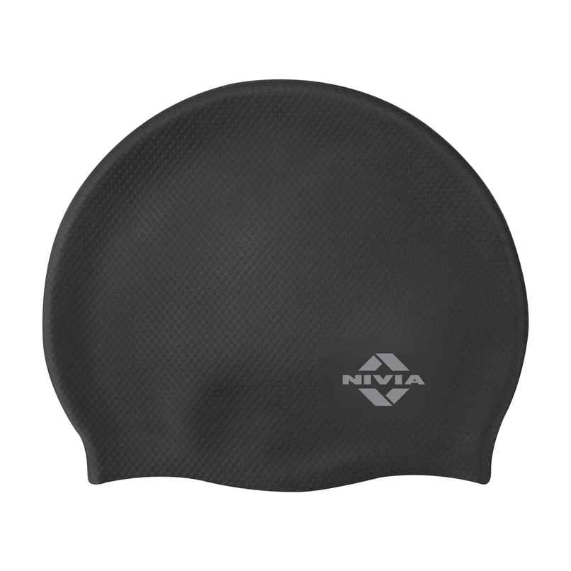 Nivia Pro Silicone Swimming Cap | Black | 4126Bk