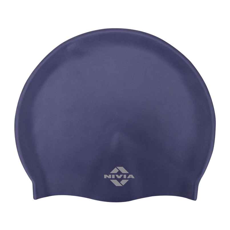 Nivia Classic Silicone AduLiter Swimming Cap - Navy Blue