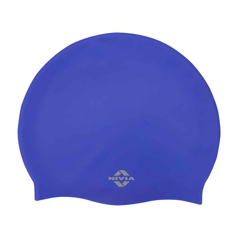 Nivia Classic Silicone AduLiter Swimming Cap - Royal Blue